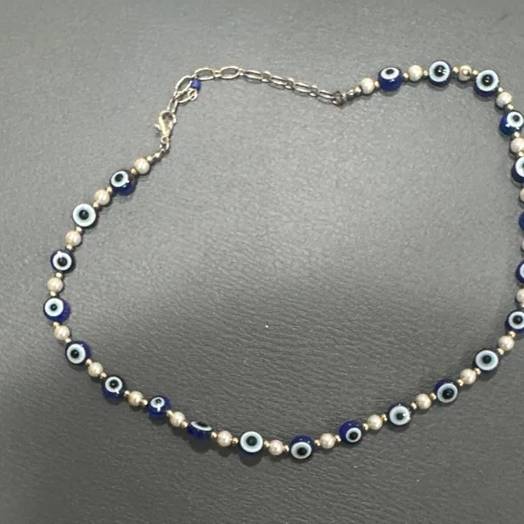 Blue Evil Eye Necklace choker Trendy - Picture 1 of 2